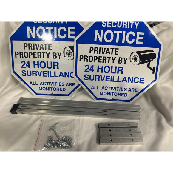 Security Signs Private Property Video Surveillance Sign with 42" Stake, 2-Pack - Picture 5 of 5